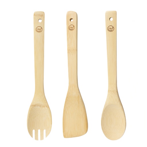 [17955] SET 3 UTENSILIOS BAMBU NATU MALLA ILKO
