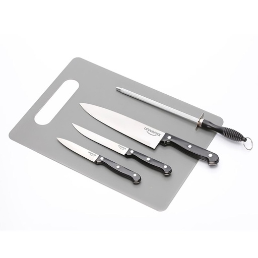 [18336] SET X 3 CUCHILLOS/TABLA/AFILADOR UNIVERS