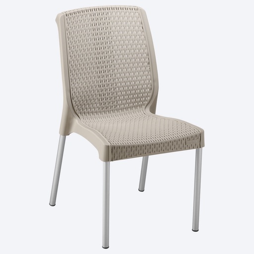 [18948] SILLA SHIA S/BRAZO TAUPE RIMAX